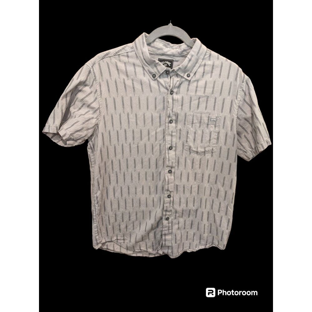 Billabong Button‎ Up Shirt Mens  Blue Plaid Pocket SMALL cotton